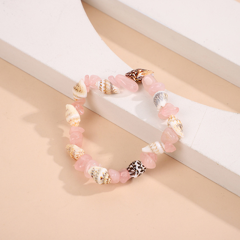 Rongshang Conch Bead Turquoise Bracelet Beach Starfish Pendant Shell Crystal Bead Bracelet Accessory