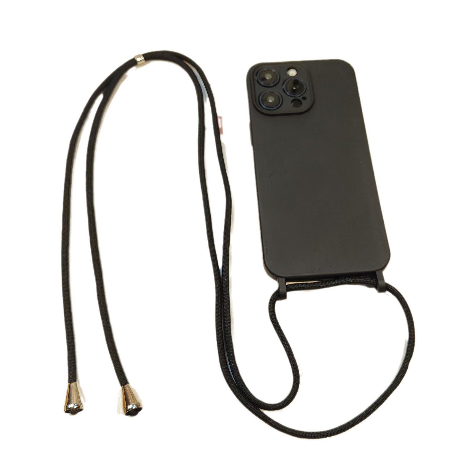 Liquid skin feel iPhone 16 phone case Apple 15 Pro Max adjustable diagonal lanyard 13/14 compatible