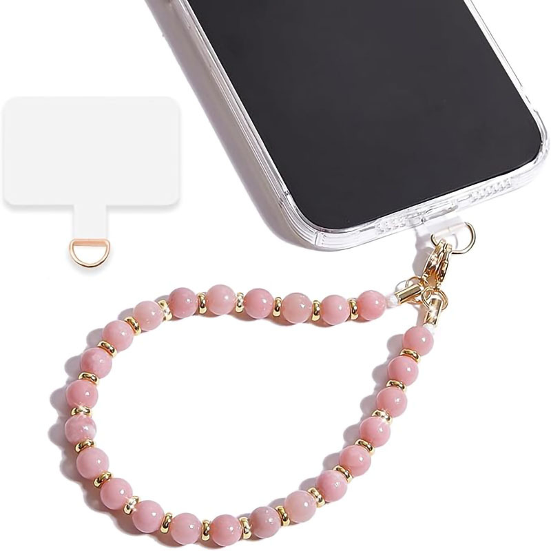 Pendant Beaded Phone Chain Stone Amethyst Obsidian Natural Stone Hanging Decoration