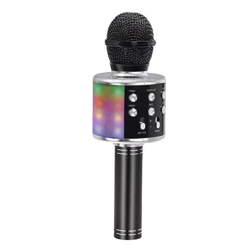 WS858 Phone K Song Treasure Karaoke Wireless Bluetooth Condenser Microphone Children's Song Microphone Speaker All-in-One