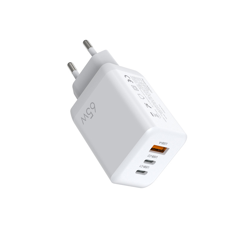 European standard GaN65W fast charging head CE certified multi-protocol PI scheme multi-port plug charger GRS