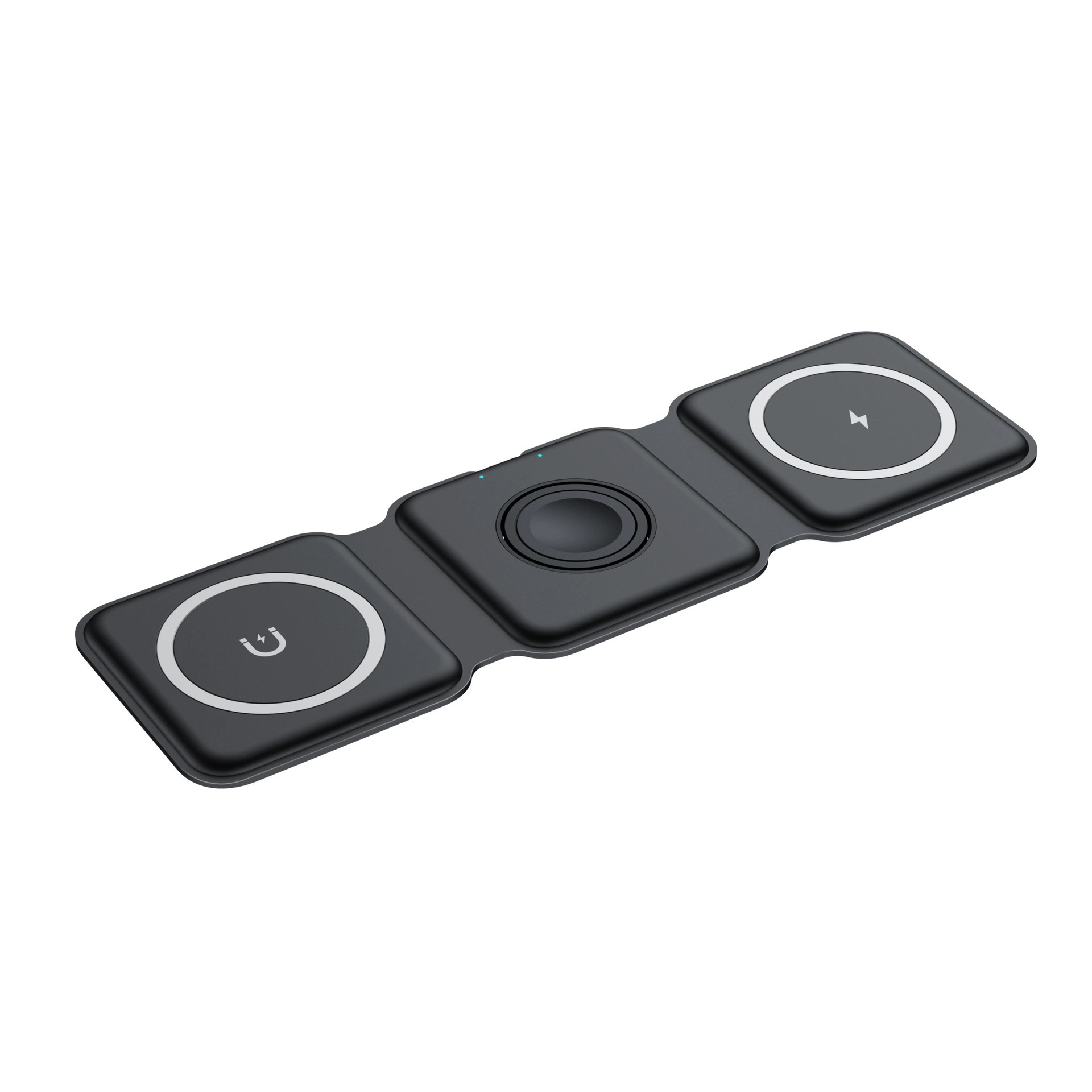Three-in-one wireless charger magnetic foldable portable desktop charging dock 15W fast charging compatible with Apple Huawei