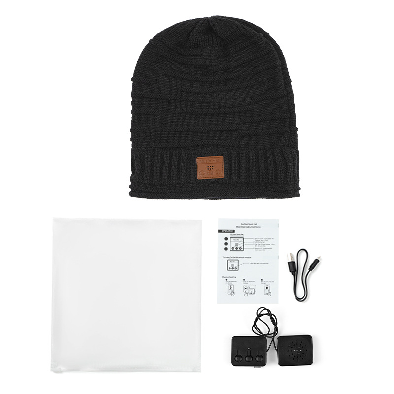 New Bluetooth hat knitted hat autumn and winter warm new music hat fleece Bluetooth hat