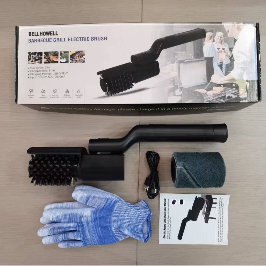 Strictly Selected Electric Grill Cleaning Brush Replacement Head Stainless Steel Roller with Sponge Grill Pan Grill Cleaning Machine