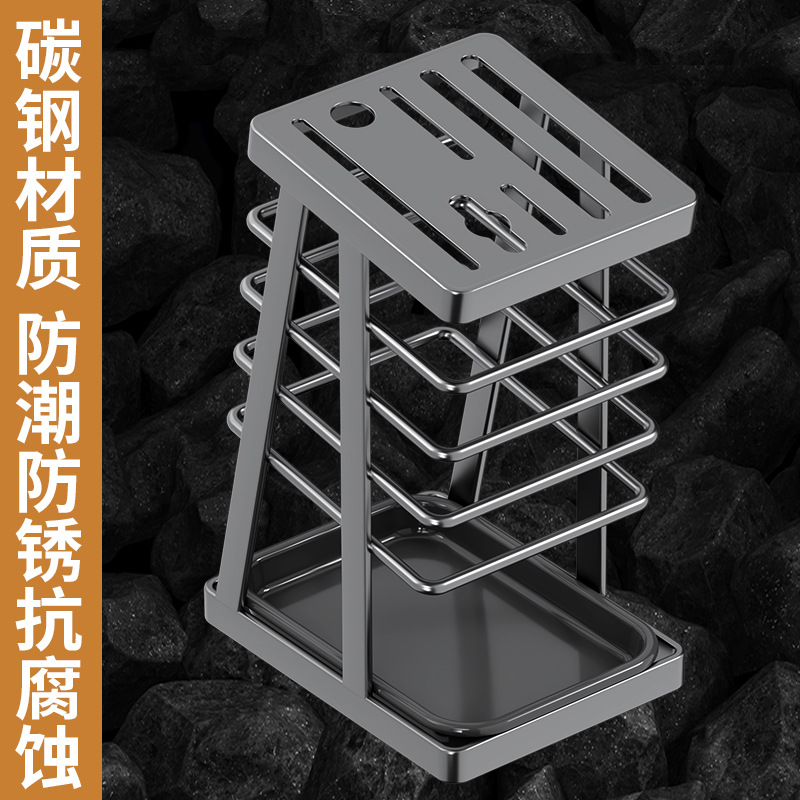 Kitchen line knife holder rack new countertop drain integrated knife storage rack kitchen knife holder household knife stand