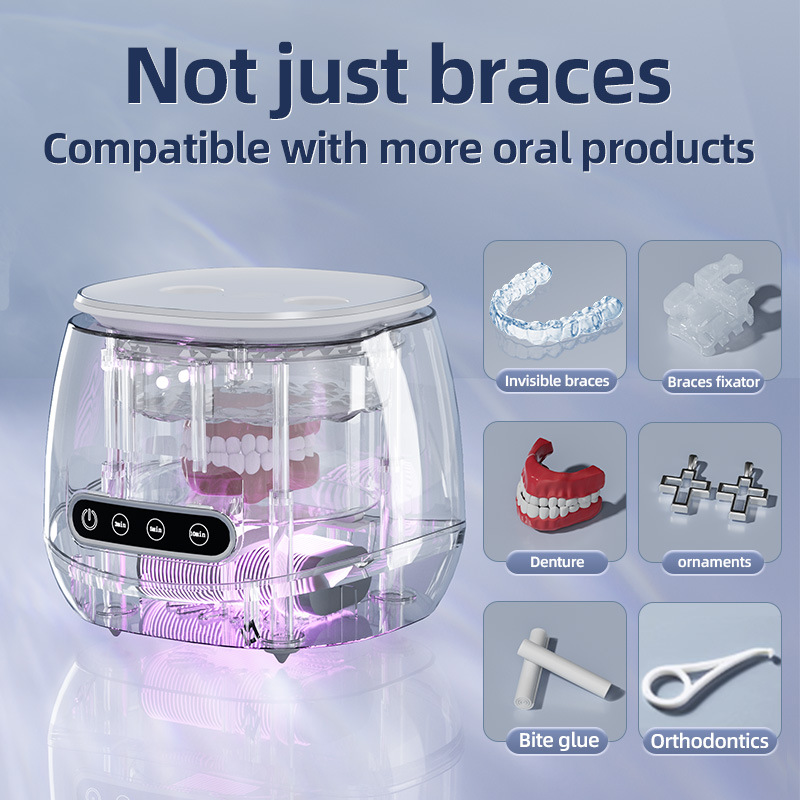 Ultrasonic Cleaning Machine Home Use Denture Invisible Retainer False Teeth Cleaning Box Jewelry Ring Glasses Cleaner