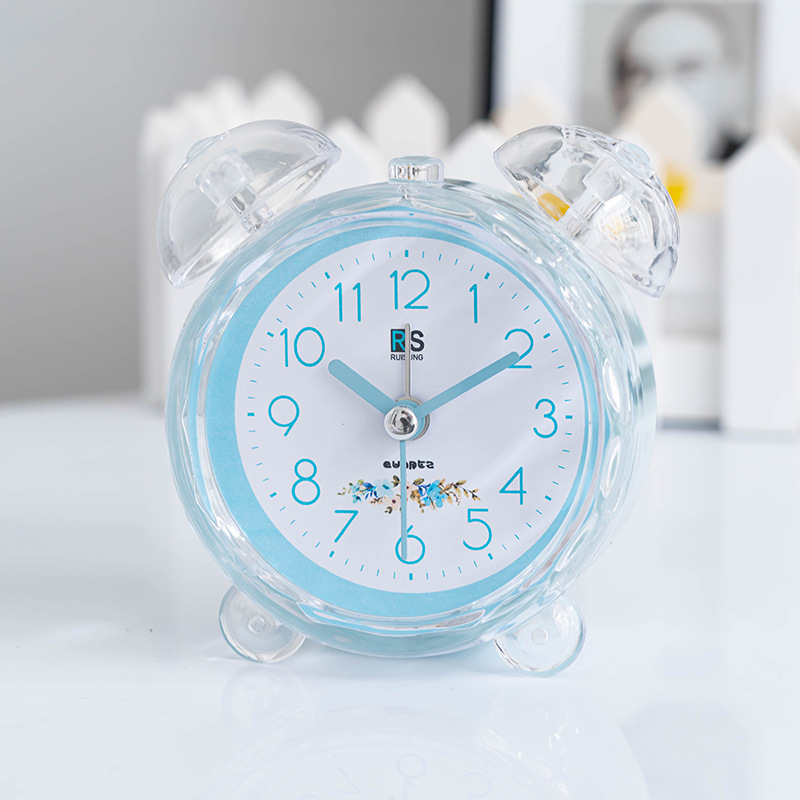 Simple plastic candy-colored basket bedside silent electronic alarm digital clock