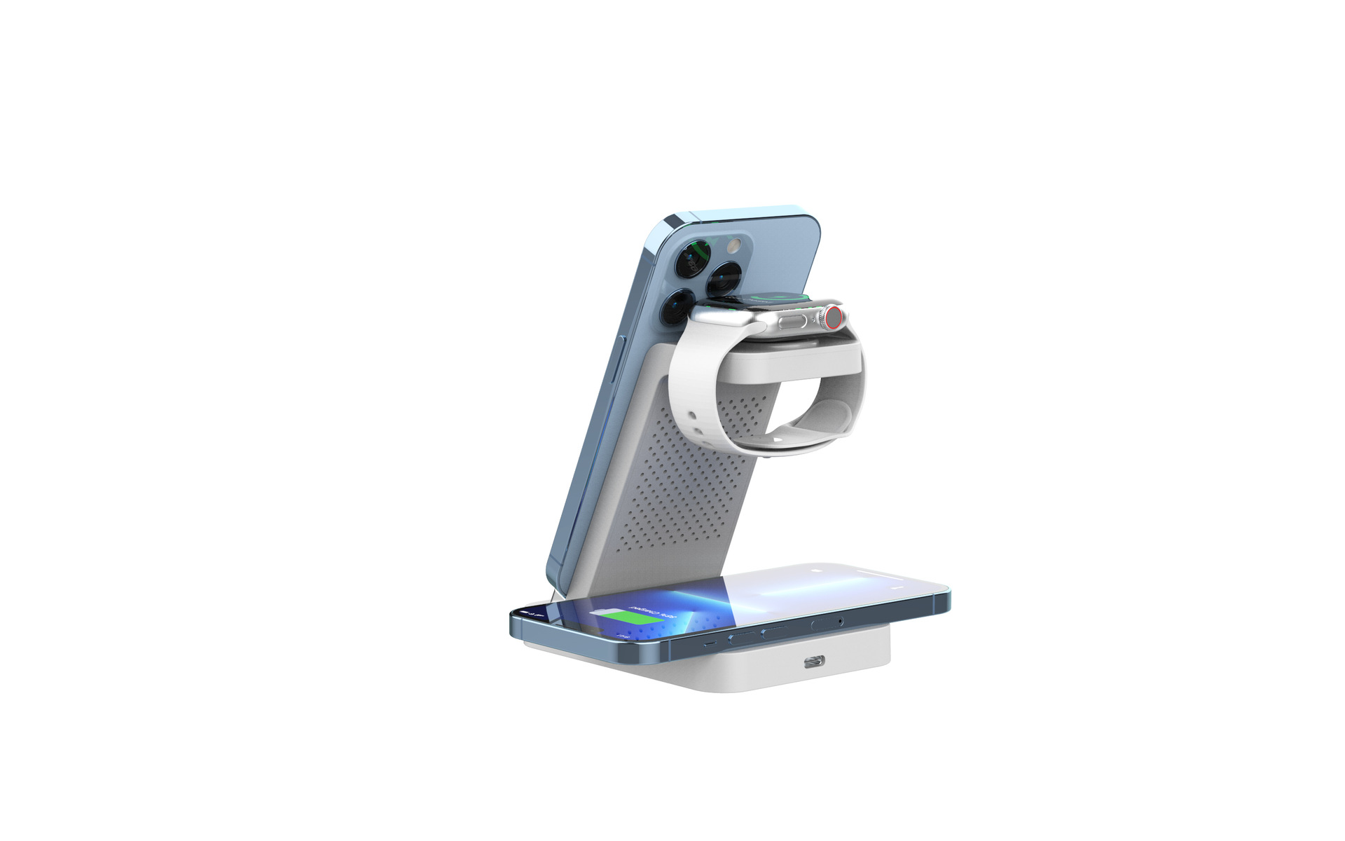 3-in-1 Wireless Charger Stand Suitable for i Samsung Apple Watch Phone Charging Universal