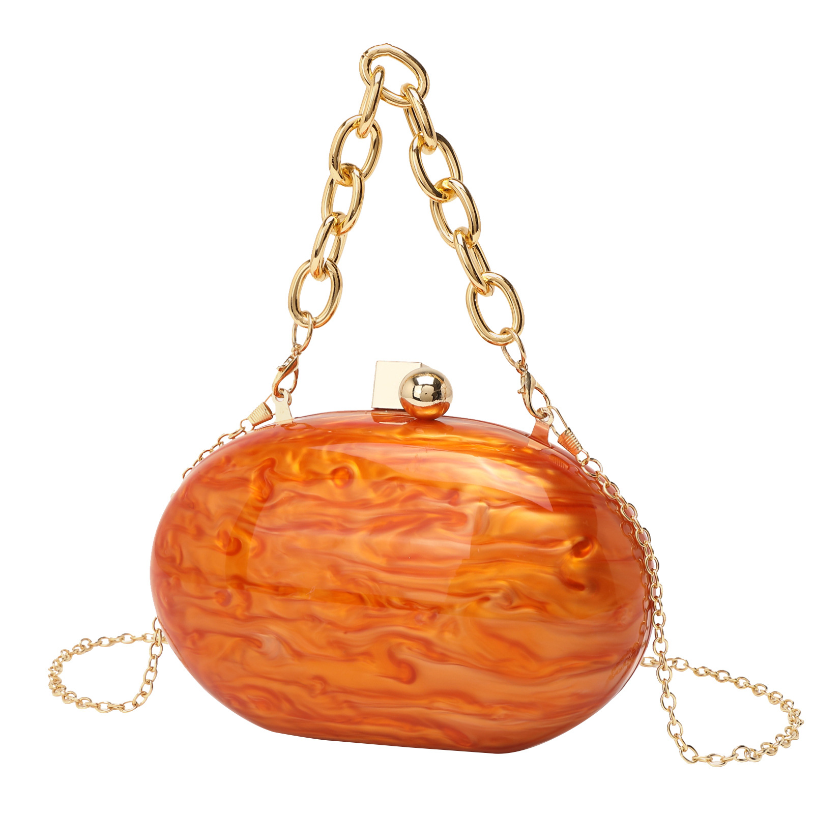 2024 New Oval Acrylic Evening Bag Wind Chain Crossbody Shoulder Clutch Handbag