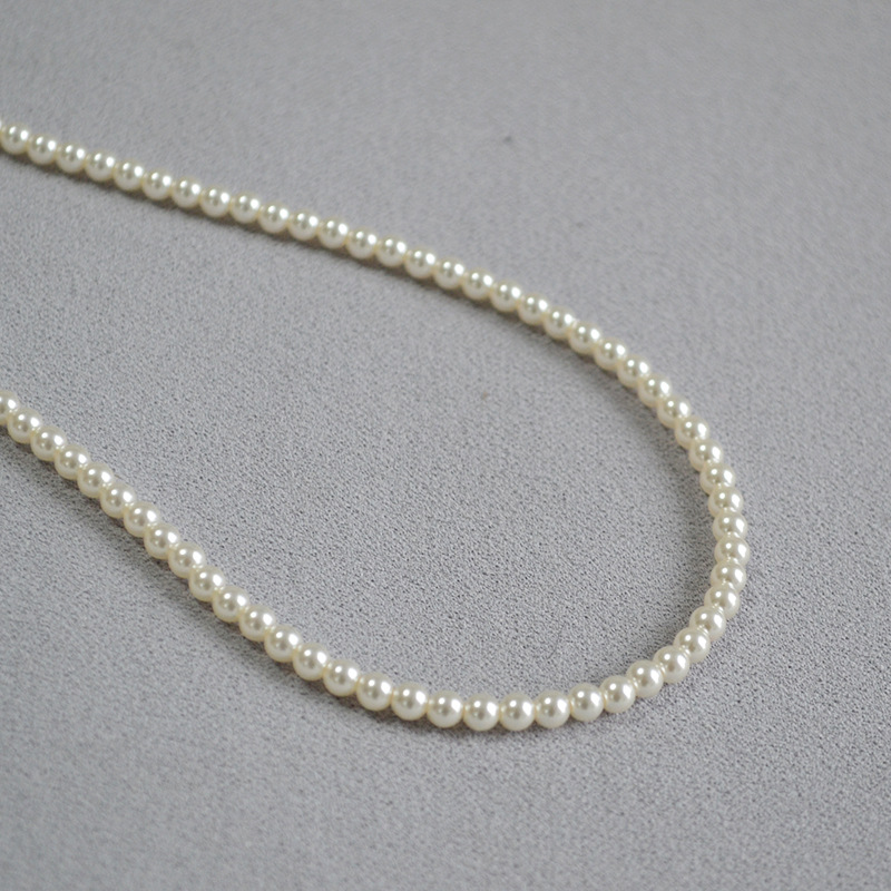 Elegant high-brightness crystal artificial imitation pearl 650 color number delicate soft simple stack necklace锁骨链