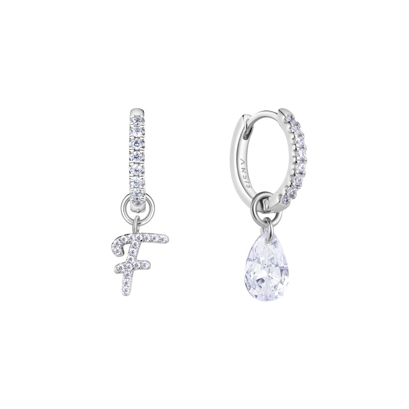 Exclusive Initial Letter Earrings AB Stud Earrings Original Design Ear Accessories