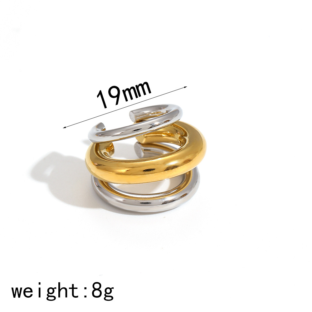 New Ins style titanium steel ear cuff no ear hole 18K gold stainless steel ear clip