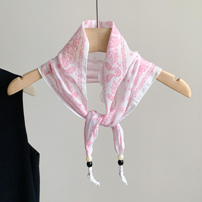 Scarf triangular scarf, elegant accessory thin neck-tie headscarf multi-use