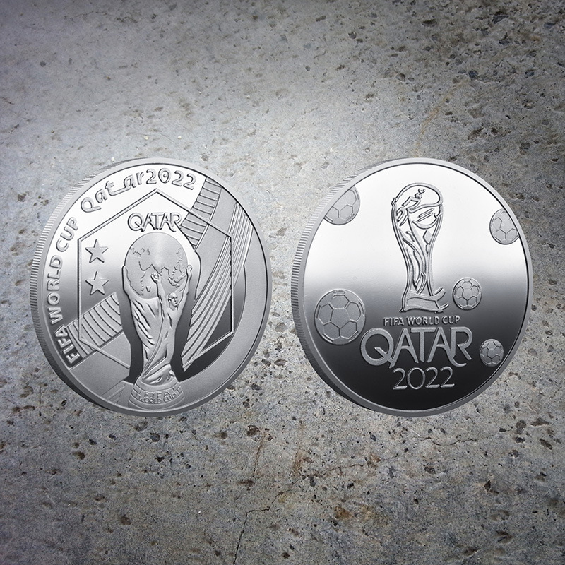 2022 World Cup Commemorative Coin 3D Relief Metal Commemorative Medal Making Badge Supplier
