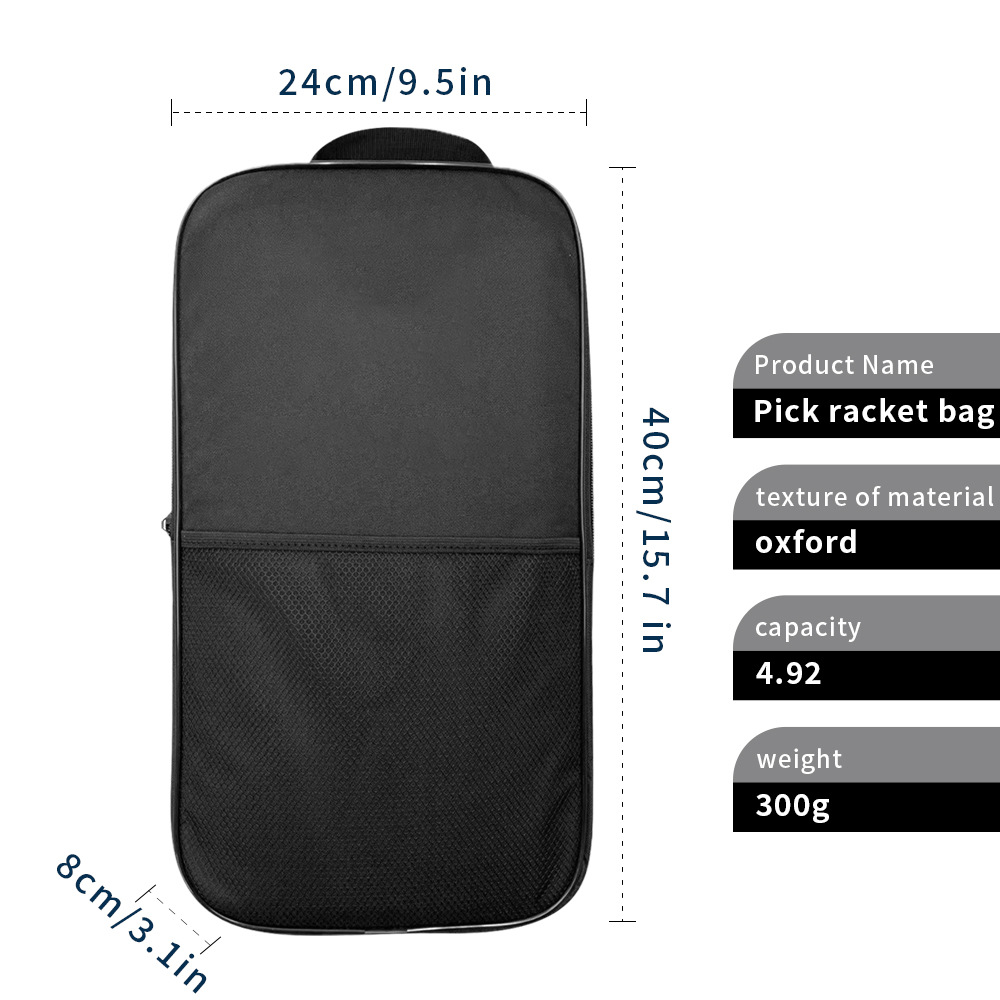 Outdoor sports pickleball paddle bag, customizable logo, waterproof table tennis tennis portable storage bag