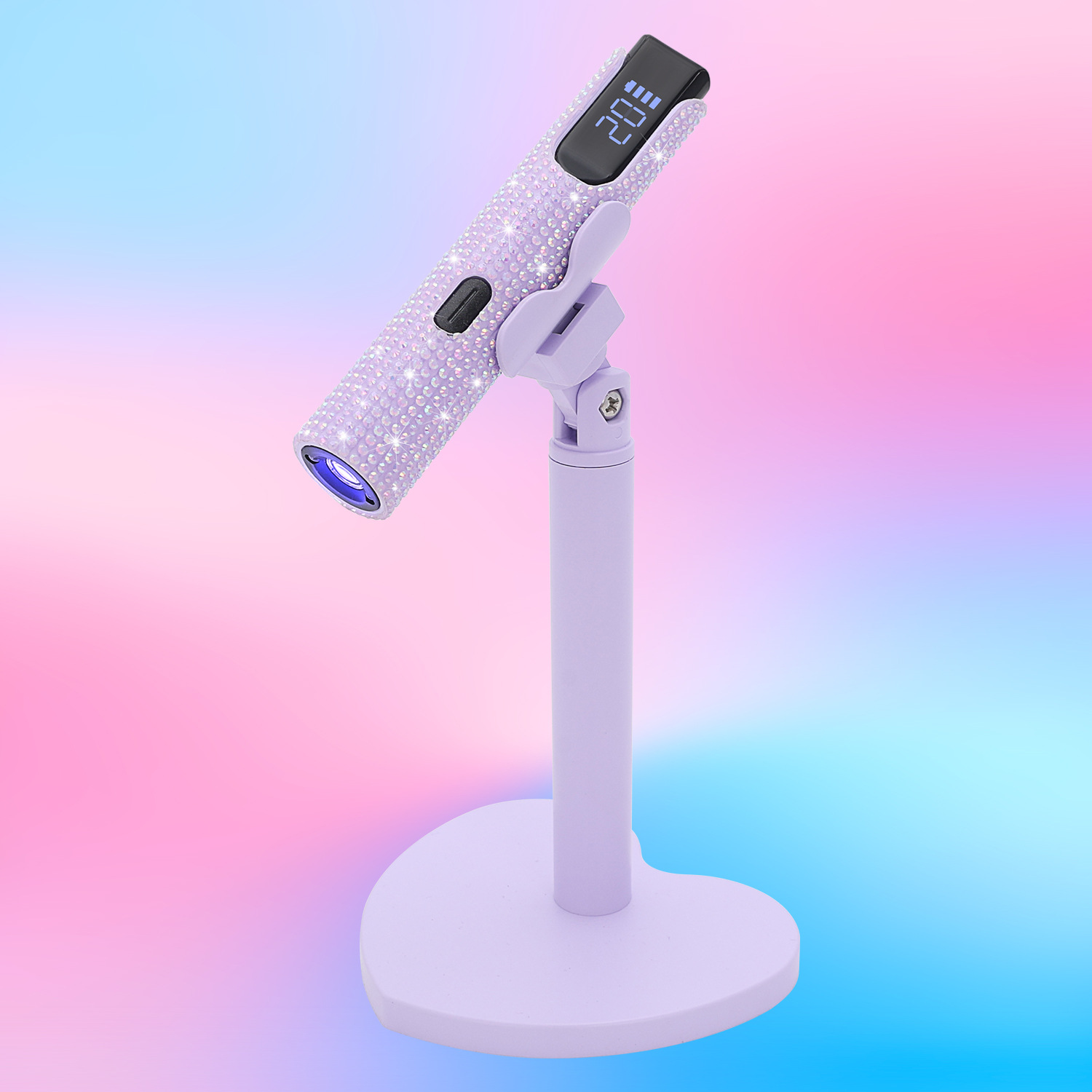 Mini handheld one-word nail lamp bracket, light therapy lamp, small rechargeable, 360-degree rotatable curing lamp for nail art