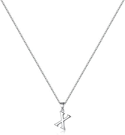 Letter S925 Sterling Silver Necklace Smooth 26 Letters Necklace Pendant Simple