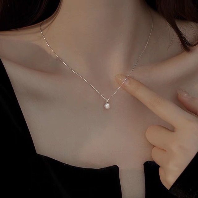 One pearl pendant natural freshwater pearl necklace for women 925 silver锁骨链 neck chain