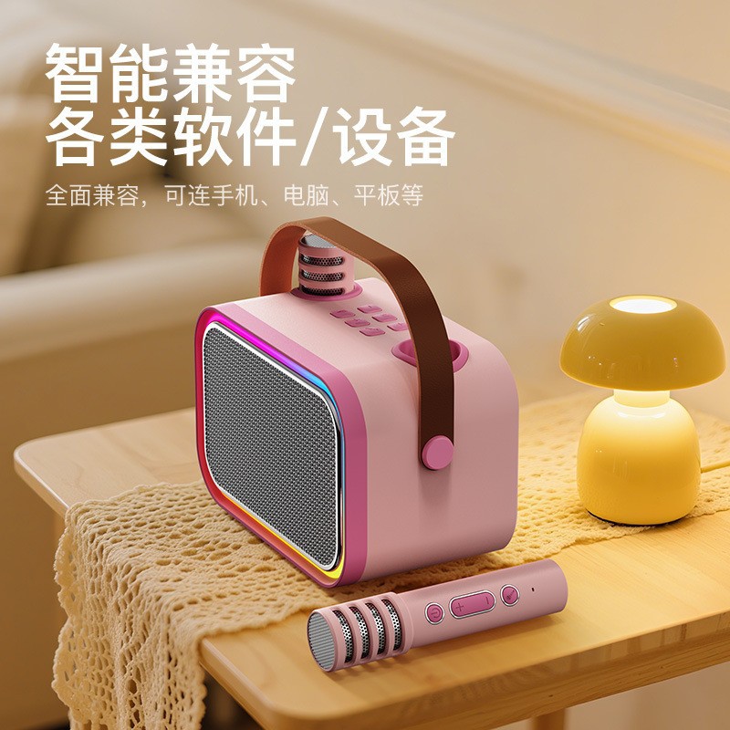 【Private Mold】Children's Mini Karaoke Machine Audio Microphone All-in-One Singing Home KTV Gift Custom Small Audio