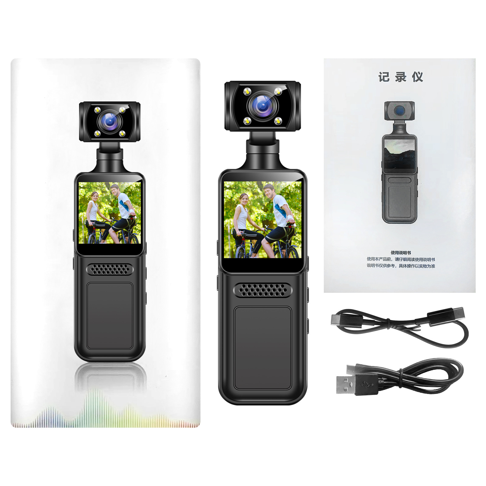 Ultra HD 4G Sports Pocket Camera One-Key Video Call 180° Rotating Lens Compact and Portable