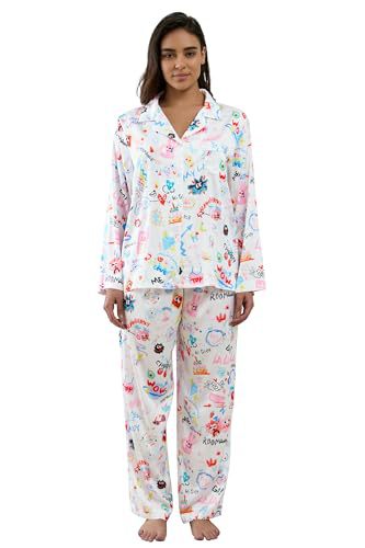2025 Summer New Cuban Collar Color Block Puzzle Print Long Sleeve Women's Set