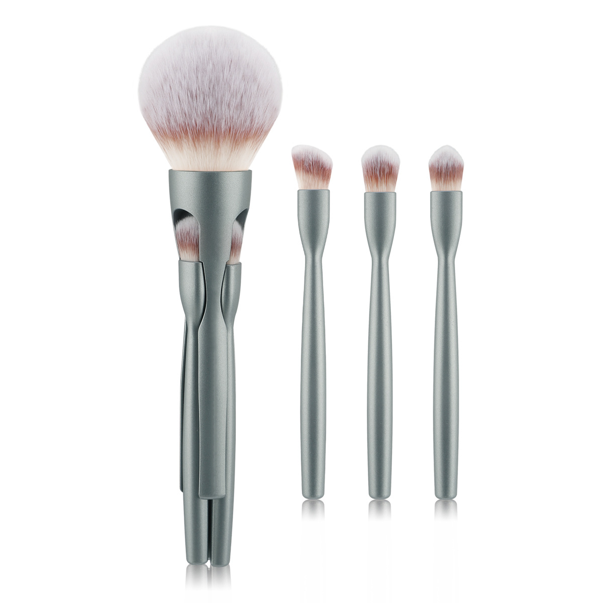 4-in-1 Magnetic Makeup Brush with Bag Loose Powder Brush Eye Brush Multifunctional Travel Makeup Brush Ready