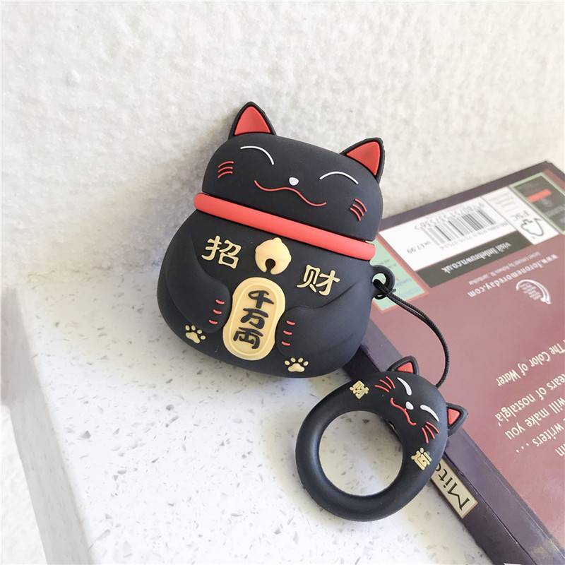 077招财猫黑 · airpods 1/2代