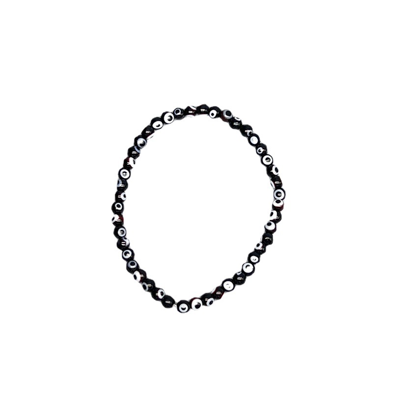 "Eye of the Devil" Glass Bead Stretch Bracelet—Handmade Beaded Jewelry