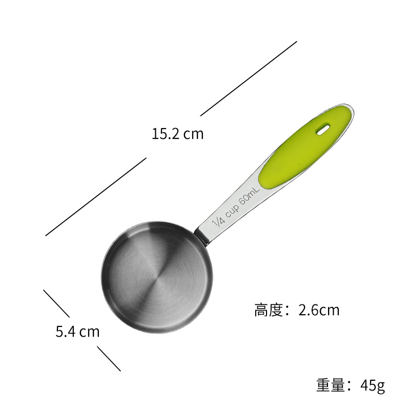 Silicone Handle Stainless Steel 10-piece Measuring Cup and Spoon Set Scale Measuring Cup Baking Measuring Spoon Gram Spoon
