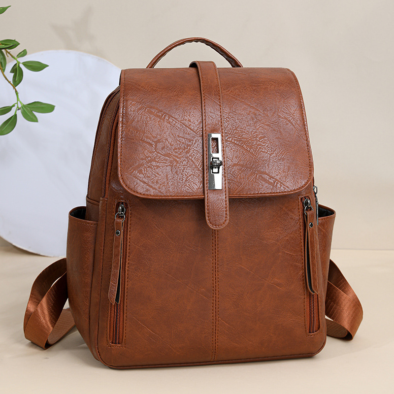 Double-shoulder bag women 2026 new casual classic pattern large capacity backpack printed travel large bag