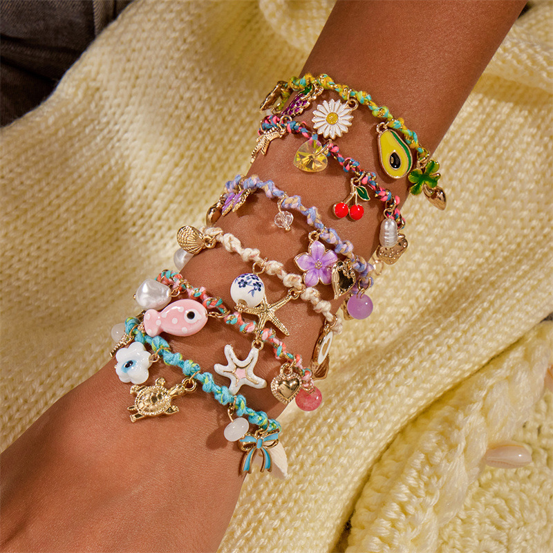 BZ2204 Seaside Shell Starfish Gravel Bracelet Gift Giving Fresh Lobster Clasp Women's Hand Accessory