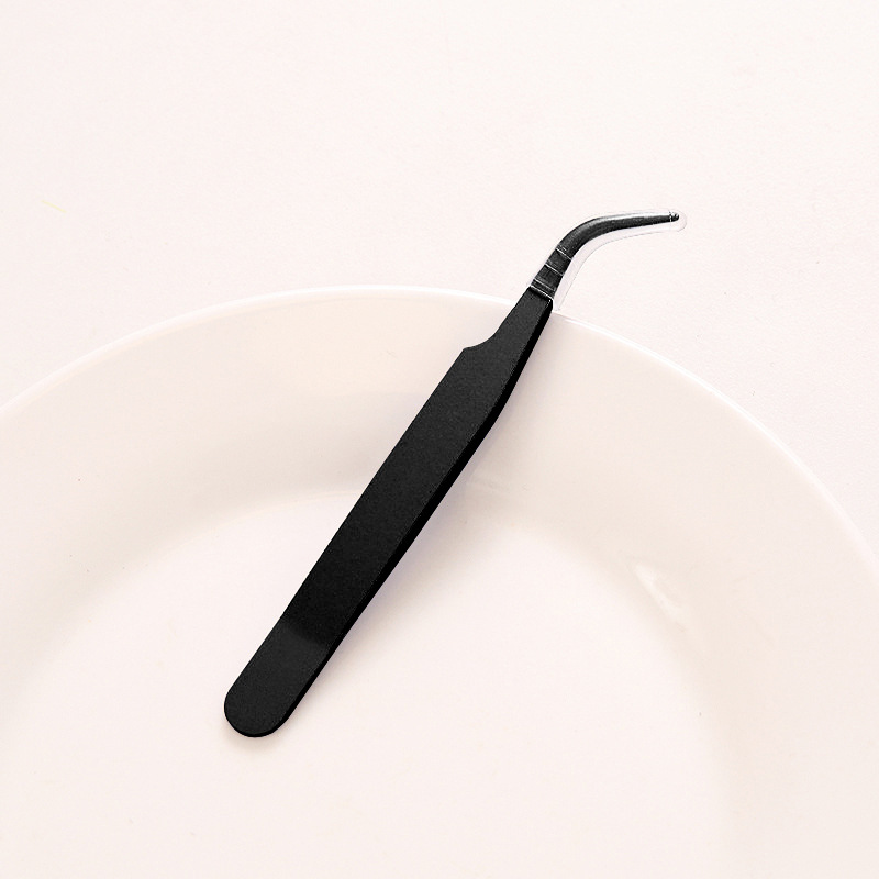 DIY colorful pointed curved tip clip macaron pink eyelash manual hand account tweezers stainless steel tweezers
