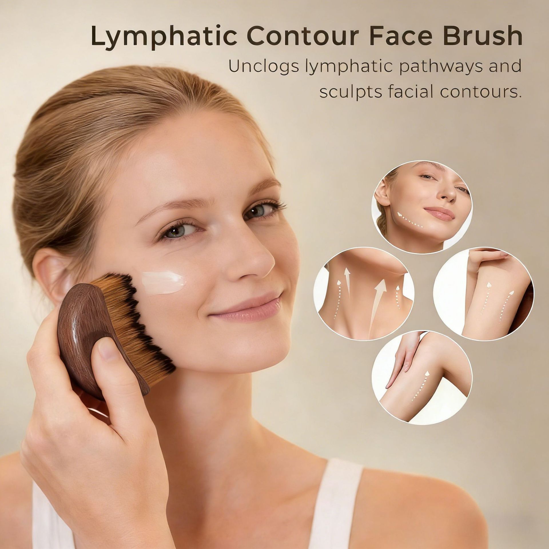 Makeup brush new LymphaticContourFa eye neck care brush lymphatic facial contour massage brush
