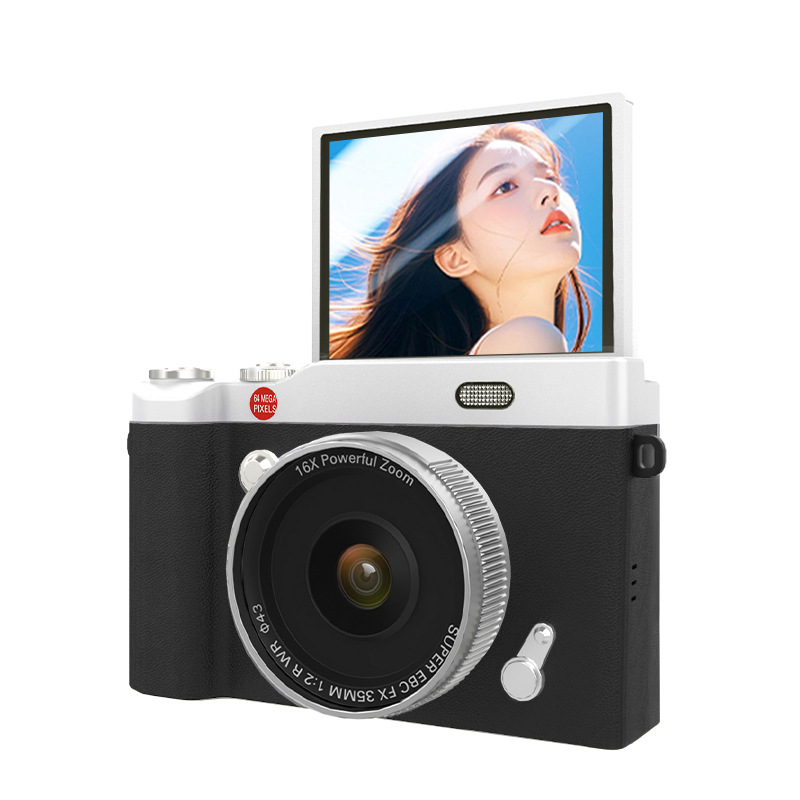 HD Flip Screen CCD Digital Camera Student Entry Level Travel Vlog Portable Compact Mirrorless Camera