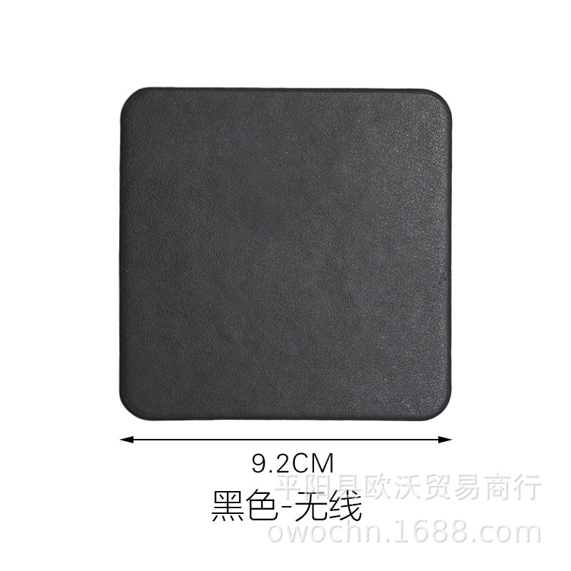 Thickened coaster 10CM high temperature resistant square PU simple heat insulation pad leather coaster