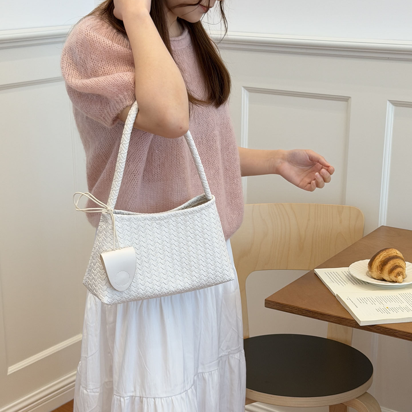 Niche Hand-Woven Underarm Bag Women Casual Handheld Mother-Child Bag Large Capacity Single Shoulder Bag Women Bag