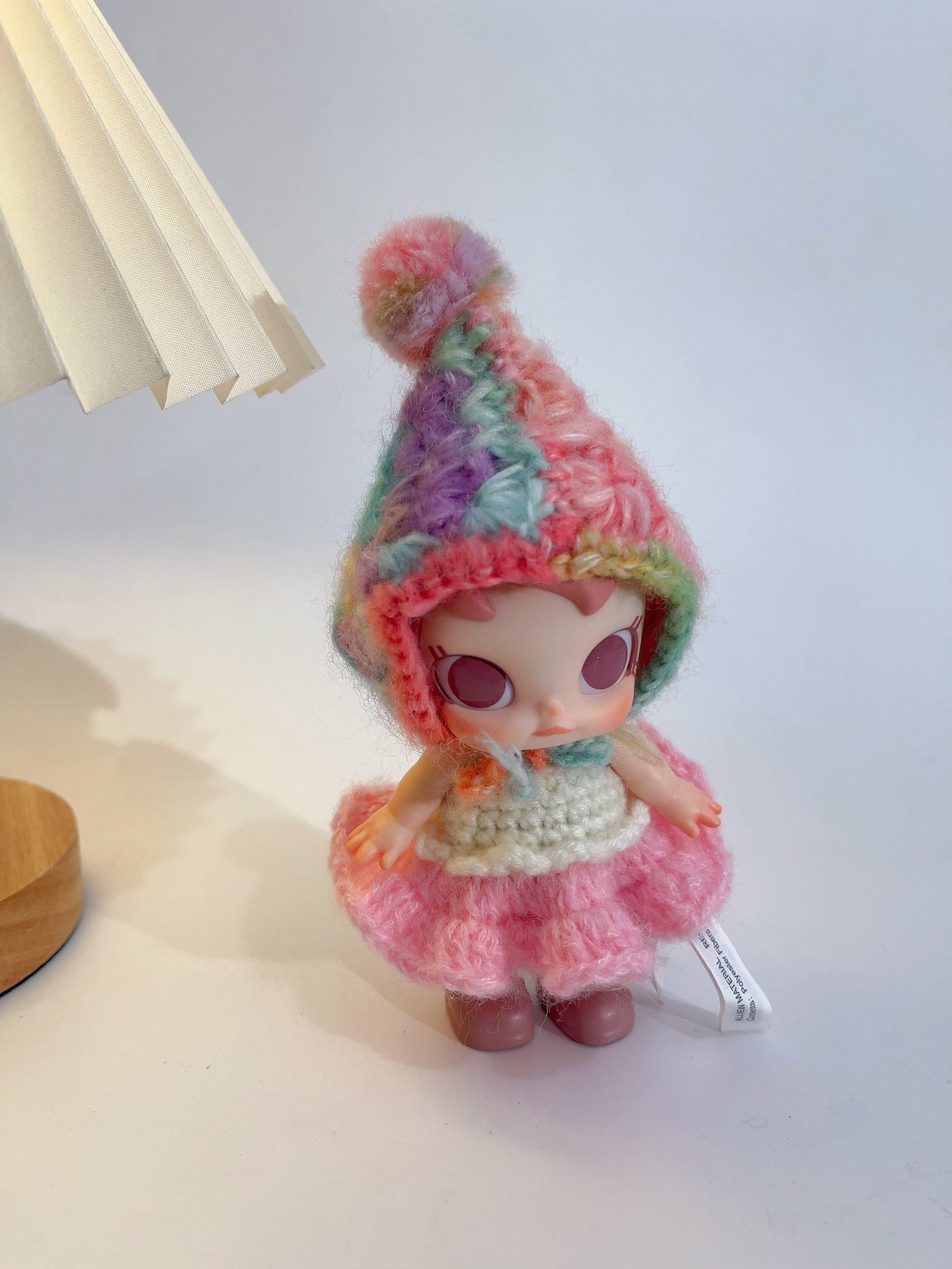 babymolly Active Winter Guide Doll Clothes Handmade Crochet Skirt Hairpin Set Clothes Handmade Doll Clothes bjd