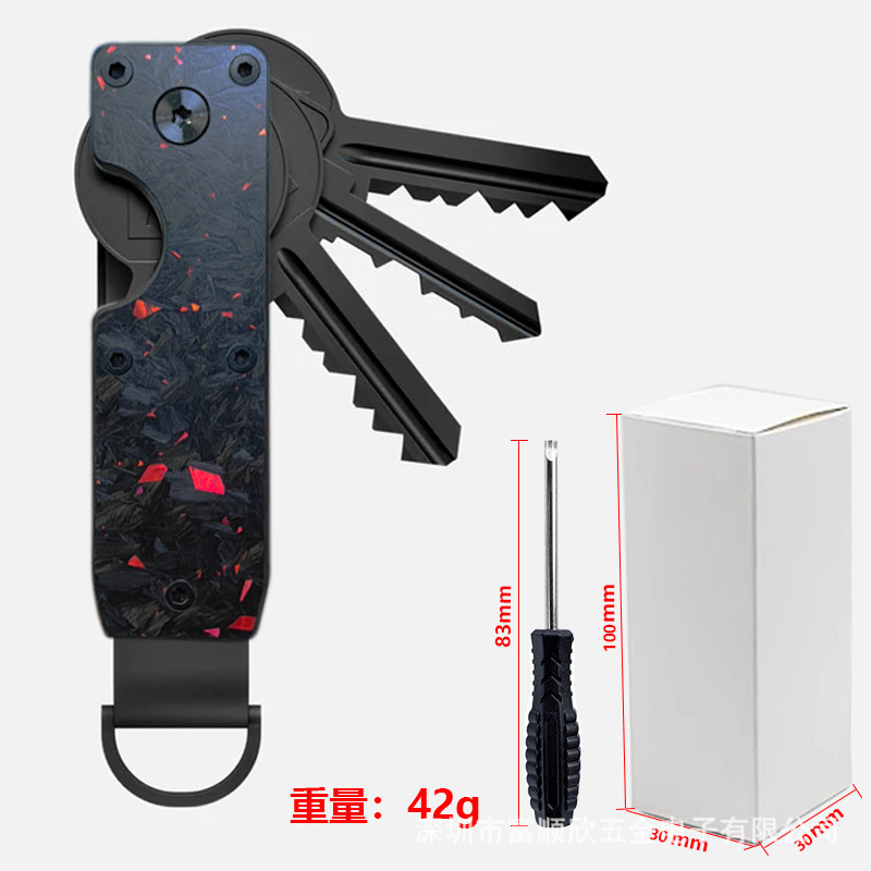 New Aluminum Alloy Multi-functional Key Ring Simple Design Key Box Can Hold 2-6 Keys