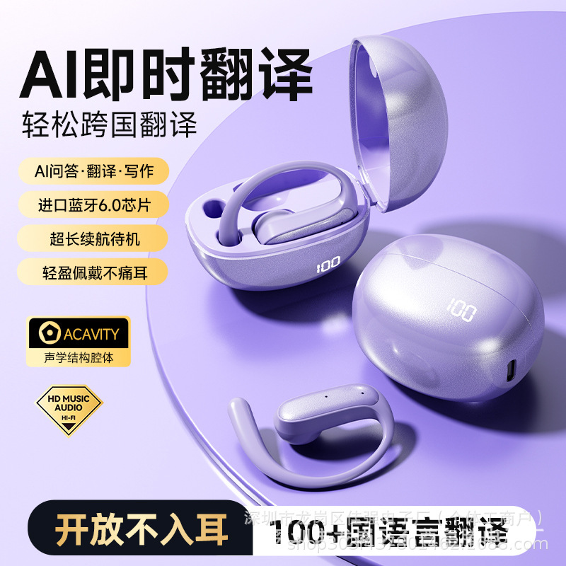 AI翻译定向挂耳紫色