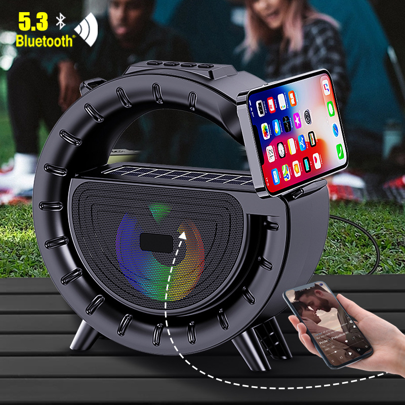 Big G Bluetooth Speaker Flashlight Solar Player Outdoor Portable Wireless Card Audio