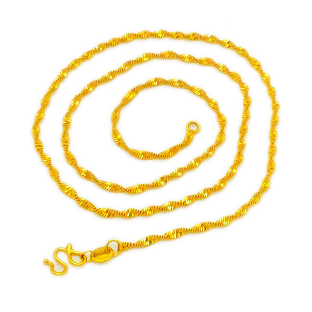 Vietnam sand gold necklace 999 gold-plated plain gold chain colored gold chain bare chain锁骨 pendant sweater chain jewelry