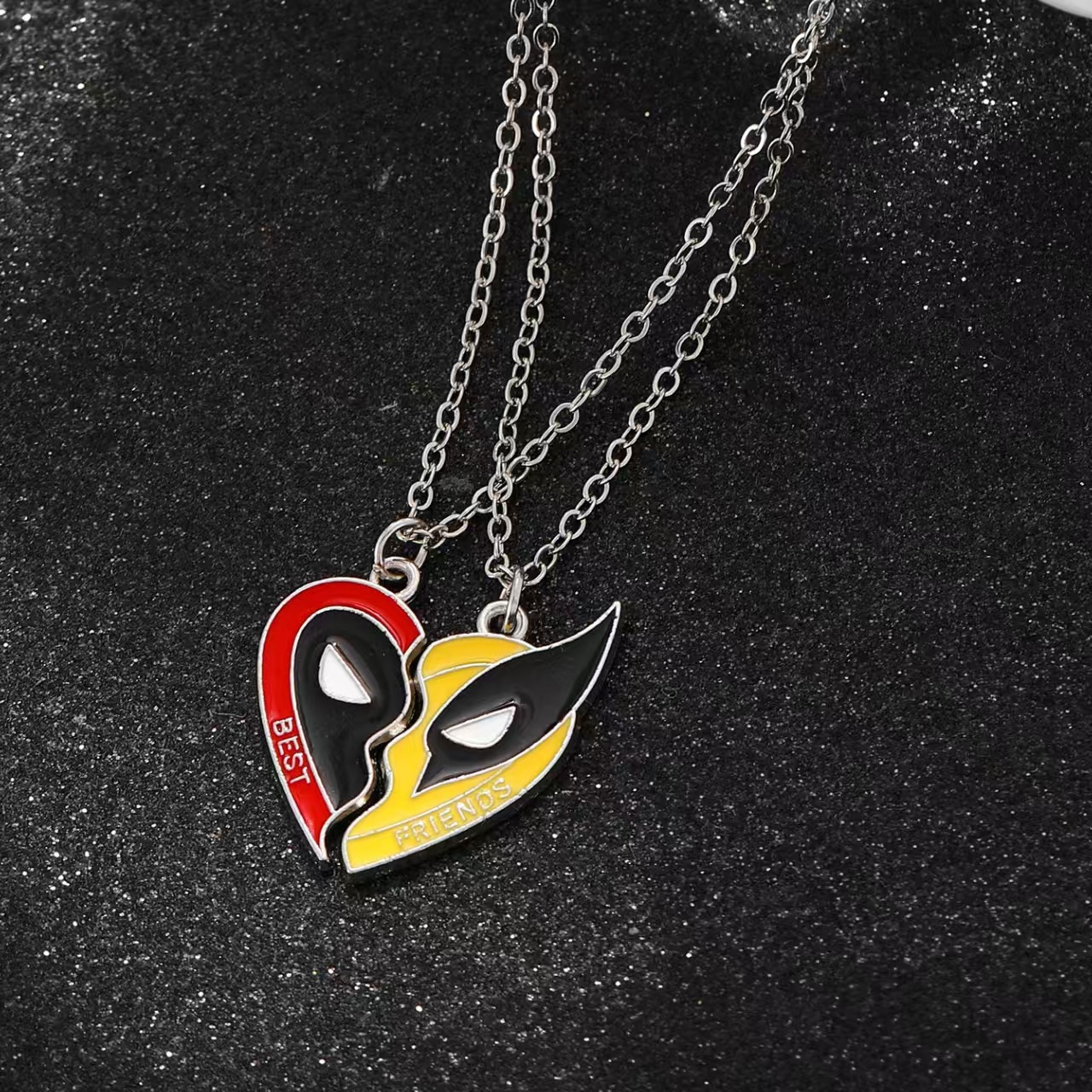 New Star Moon Sun Three-Piece Set Best Friends Girlfriends Alloy Diamond Inlay Two-Piece Necklace
