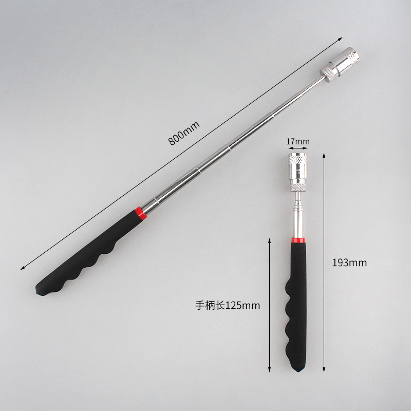 LED Lighted Universal Telescopic Strong Magnetic Screw Pickup Tool Magnetic Rotating Retriever