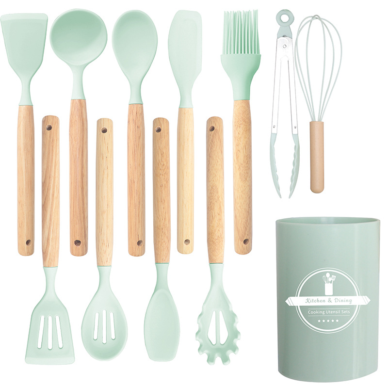 Silicone Spatula and Soup Spoon 12-Piece Set Non-Stick Silicone Spatula Food Grade Silicone Kitchenware Set