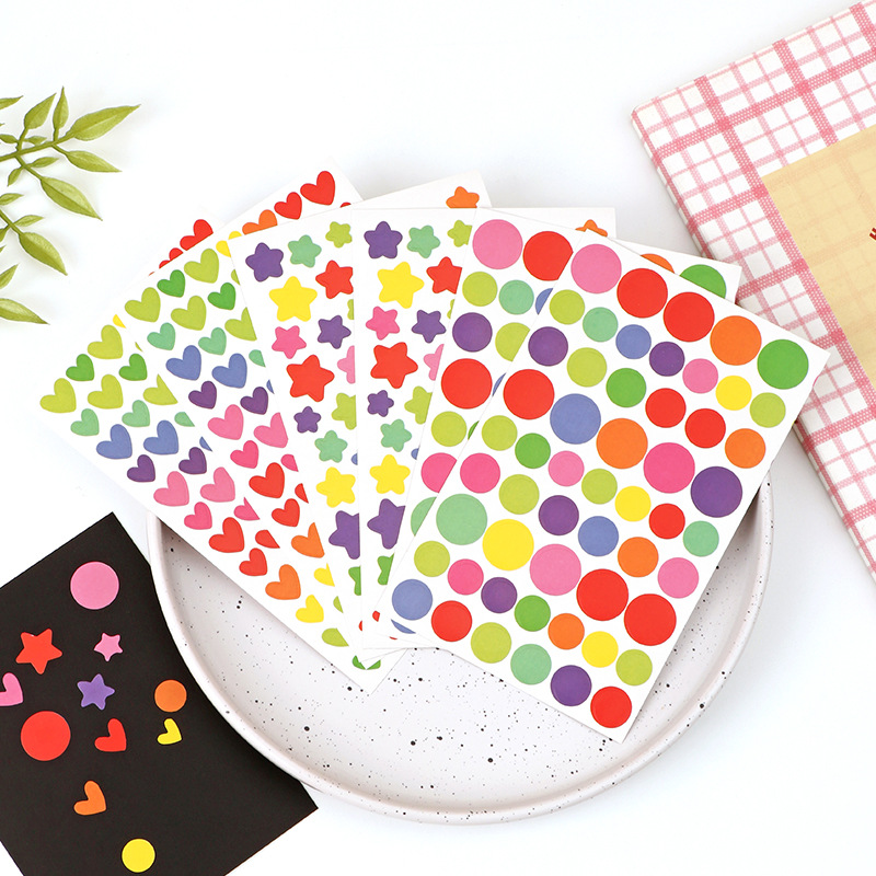 Children's sticker handmade star heart circle hand account sticker DIY photo album decoration accessory hand account sticker