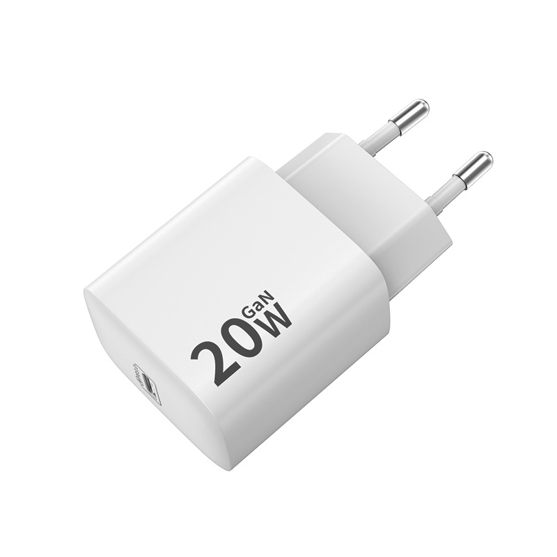 UK/EU plug GaN technology PD fast charging 20W tablet phone charger, suitable for Samsung Apple etc.
