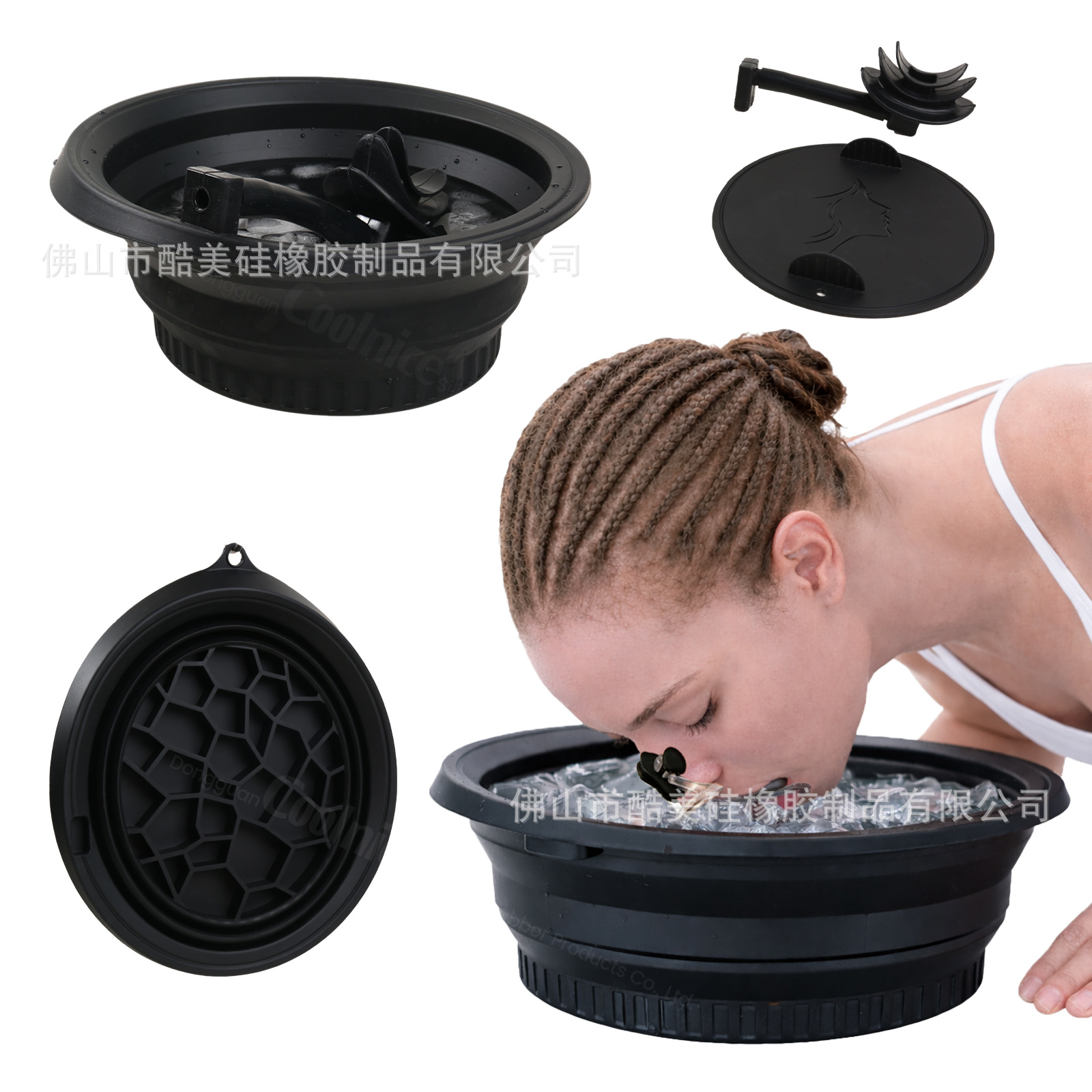 Ice compress face basin ice grid ice water compress facial care household silicone with breathing foldable ice compress basin