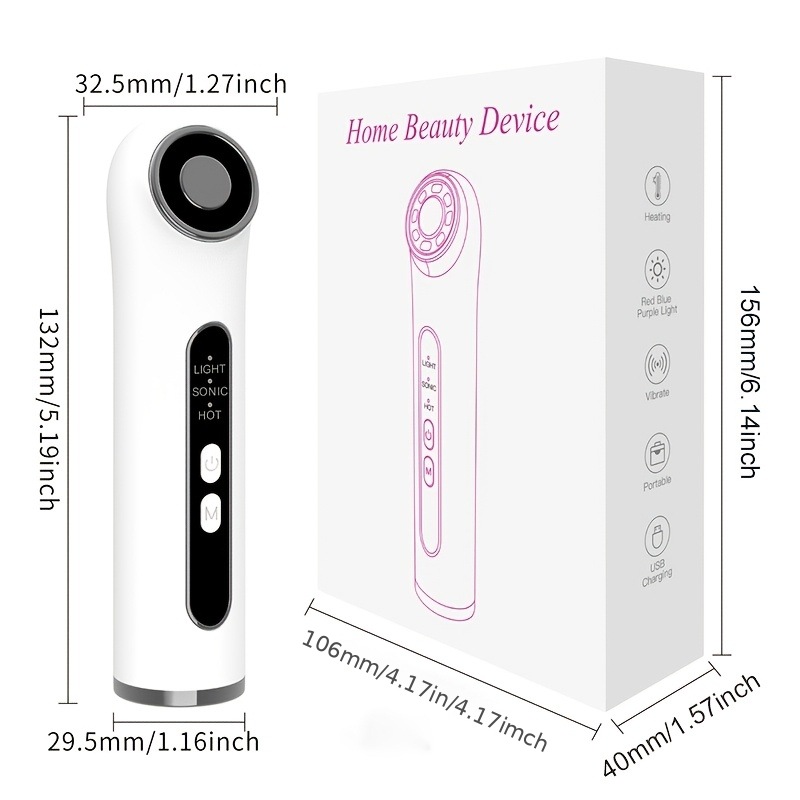 Beauty device facial massage ice compress导入仪 red light skin rejuvenation lifting and firming exclusive supply