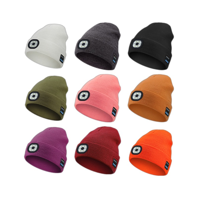 LED light-up Bluetooth music hat Christmas party outdoor colorful night running warning light hat