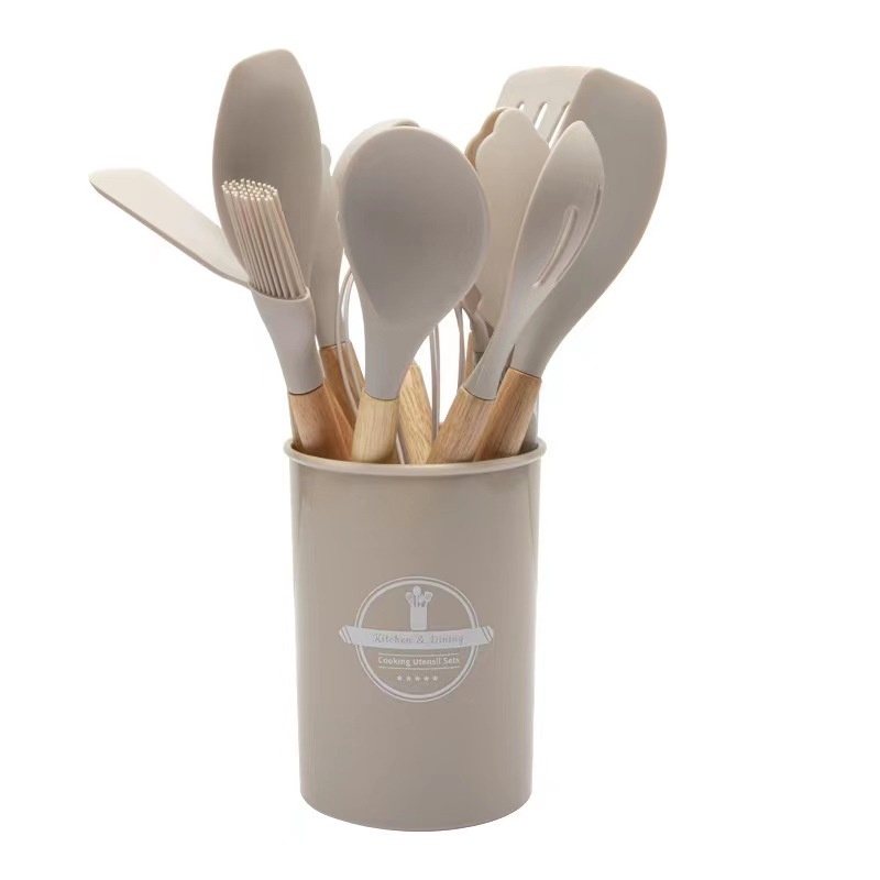 Silicone kitchenware 12-piece set, non-stick pan silicone spatula, household silicone spatula, soup spoon, daily kitchen set